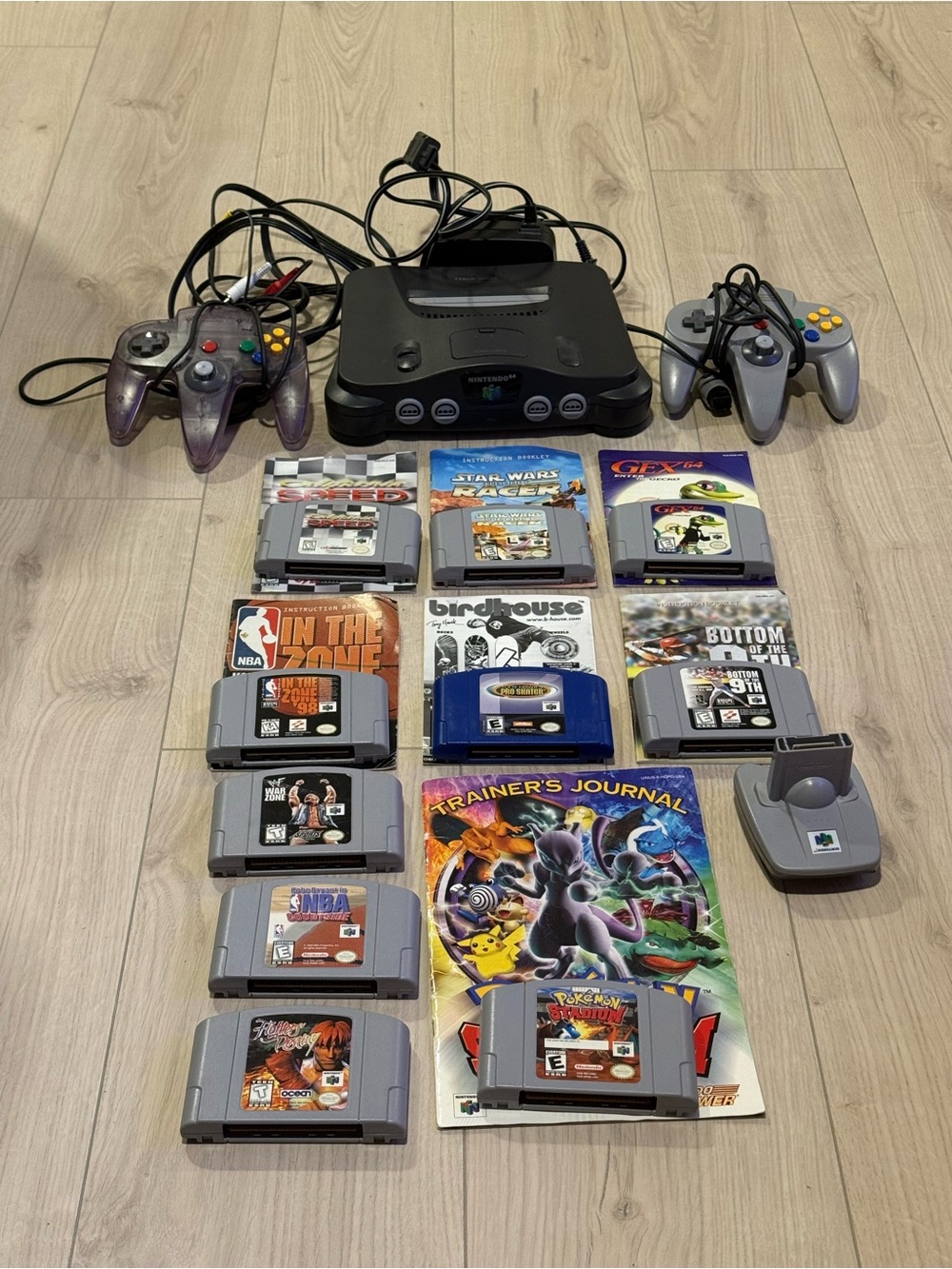 Nintendo 64 N64 Console Bundle + 2 Controllers, 10 Games & Accessories